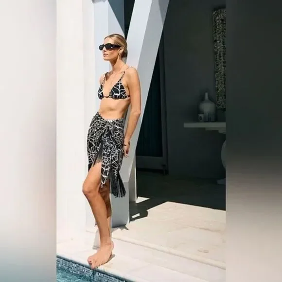 Antonio Melani M.G. Style Augustine Fringe Pareo Sarong Swimsuit Cover-Up - Picture 2 of 4